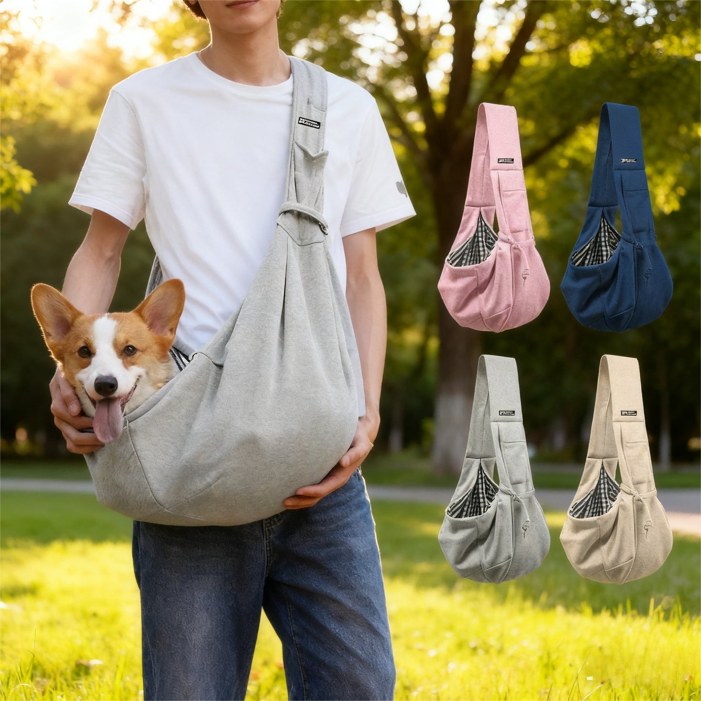 Bolso de Hombro para Mascotas 🐶🐱 Bolsa de Algodón Suave para Perros y Gatos – Viajes, Paseos y Aventuras al Aire Libre